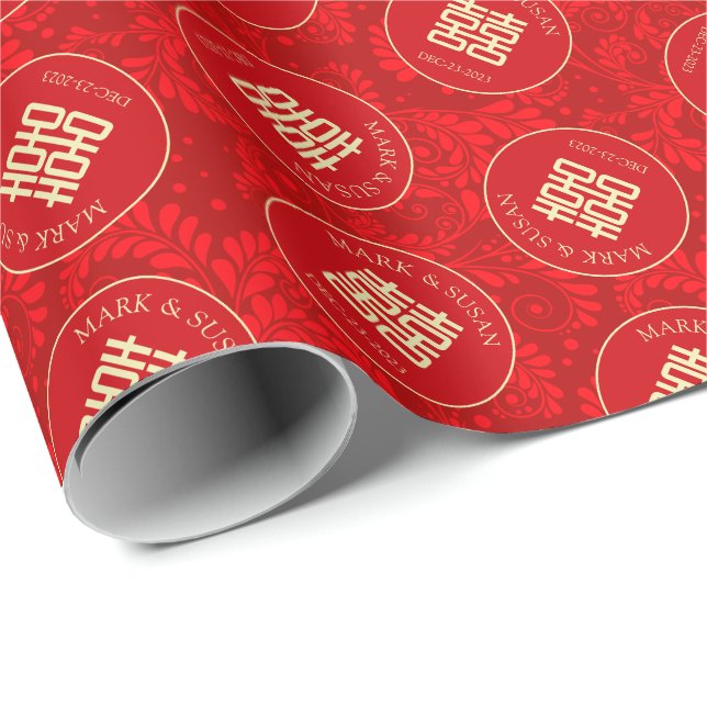 Chinesisches traditionelles Hochzeitspapier Geschenkpapier (Rolleneckpunkt)
