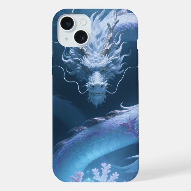 Chinesisches Wasserdrache-Kunst-Fantasy-Design mit iPhone 15 Plus Hülle (Rückseite)