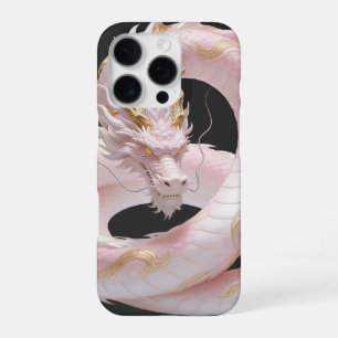 Chinesisches Weißgold-Drache Kunst Fantasy-Design iPhone 16 Pro Hülle