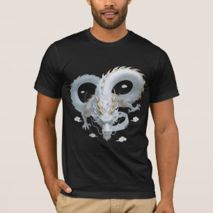 Chinesisches Weißgold-Drache Kunst Fantasy-Design  T-Shirt