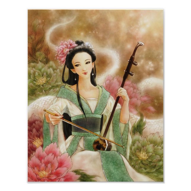 Chinesisches Weißschlange Fantasy Art Foto Print (Vorne)