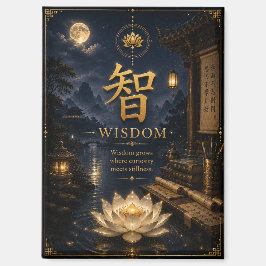 Chinesisches Zeichen 智 Weisheit (Zhi) Lotus Magnet