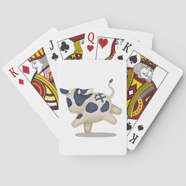 Chinesisches Zodiac Ox Niedlich Astrologie-Zeichen Spielkarten (Rückseite)