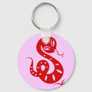 CHINESISCHES ZODIAC PAPERCUT SNAKE ILLUSTRIERTES S SCHLÜSSELANHÄNGER