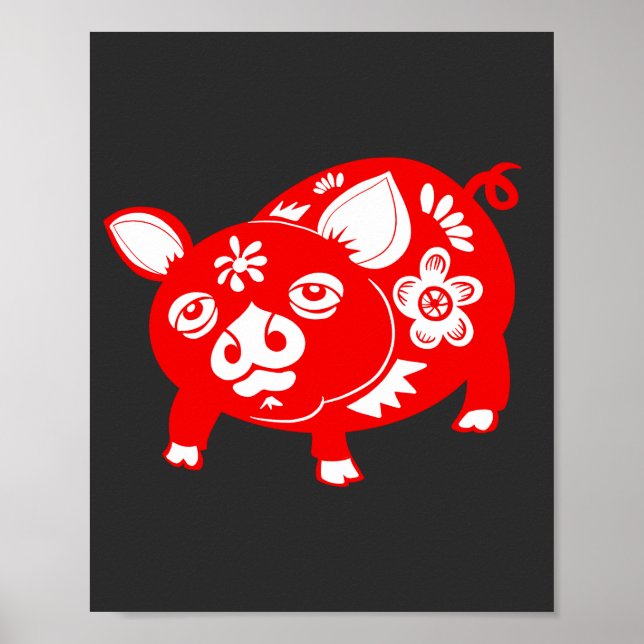Chinesisches Zodiac Pig Poster (Vorne)