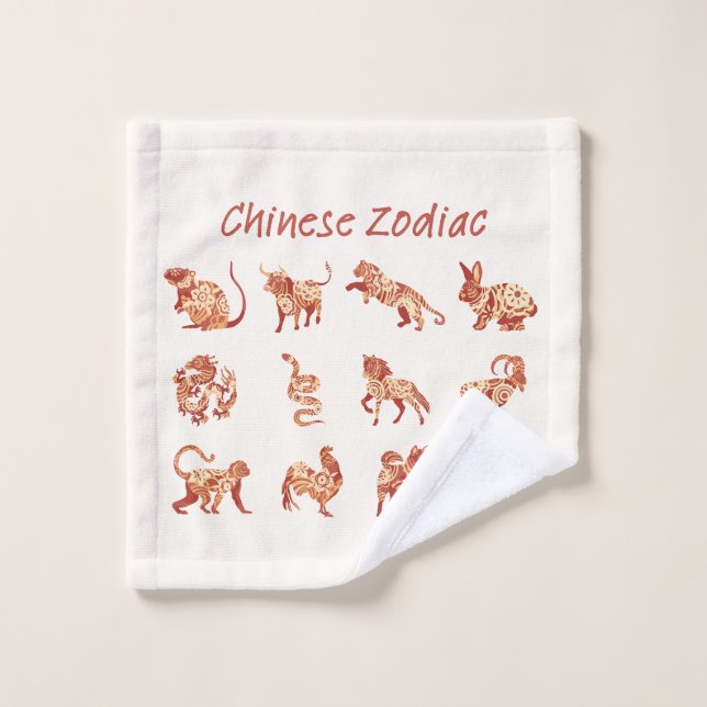 Chinesisches Zodiac-Tierzeichen Waschlappen (Waschlappen)