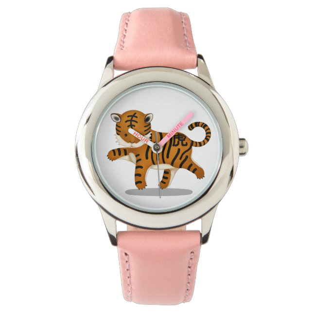 Chinesisches Zodiac Tiger Niedlich Astrologie Zeic Armbanduhr (Vorderseite)