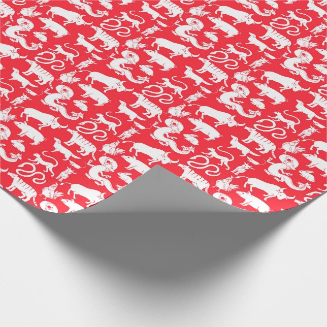 Chinesisches Zodiac-Wrapping-Papier Geschenkpapier (Ecke)