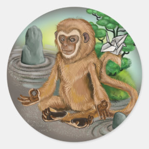 Chinesisches Zodiaka-Jahr des Affen Runder Aufkleber