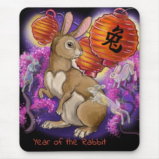 Chinesisches Zodiaka-Jahr des Kaninchens Mousepad (Vorne)