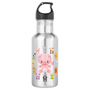 Chinesisches Zodiaka-Jahr des Schweins Edelstahlflasche