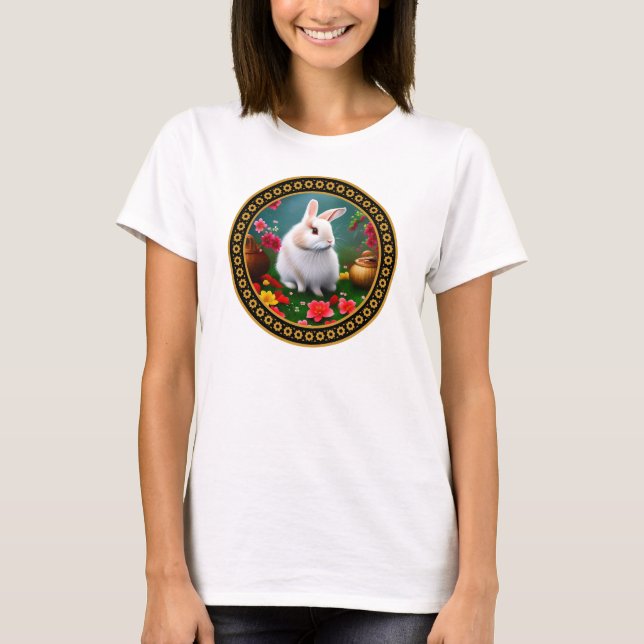 Chinesisches Zodiaka-Jahr des T - Shirt der Kaninc (Vorderseite)
