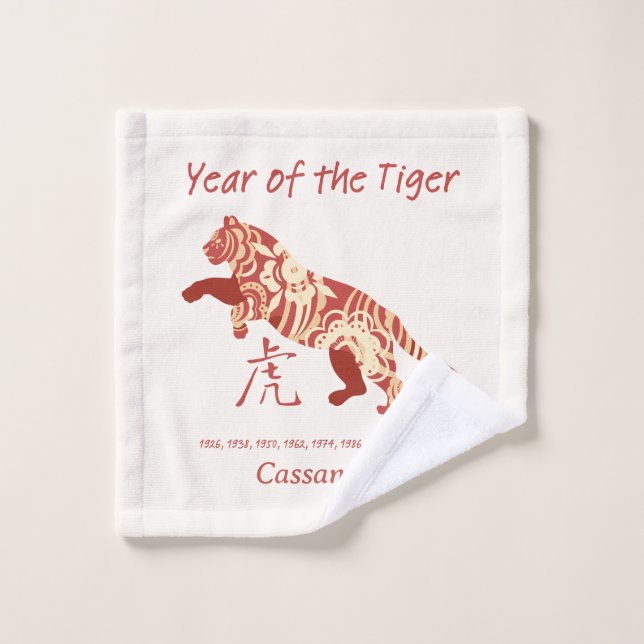 Chinesisches Zodiaka-Jahr des Tiger-Tierzeichens Waschlappen (Waschlappen)