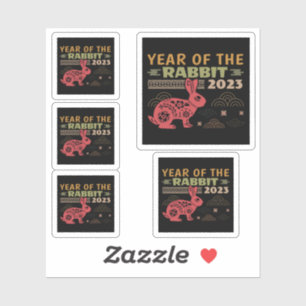 Chinesisches Zodiakjahr des Kaninchens 2023 Aufkleber