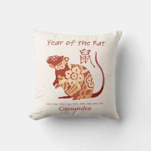 Chinesisches Zodiakjahr des Rattentierzeichens Kissen
