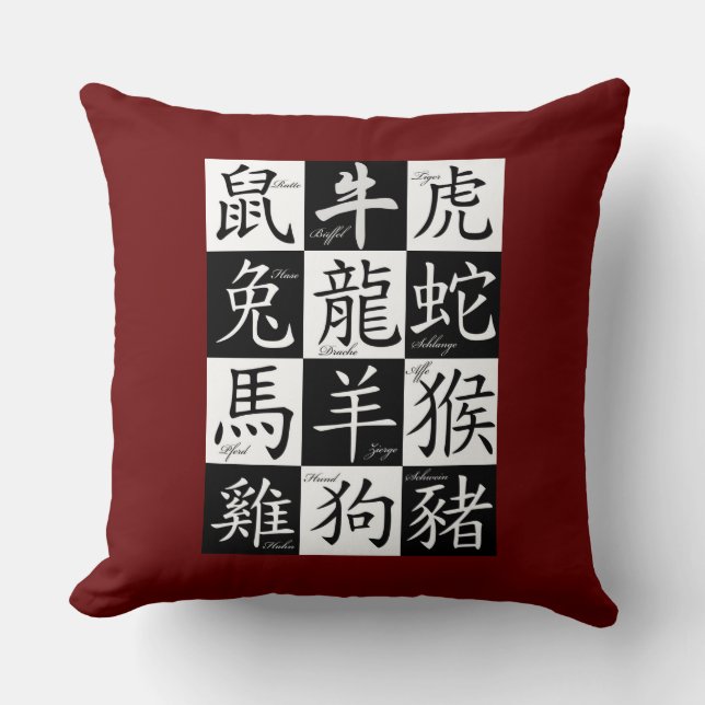 Chinesisches Zodiakkissen Kissen (Vorderseite)