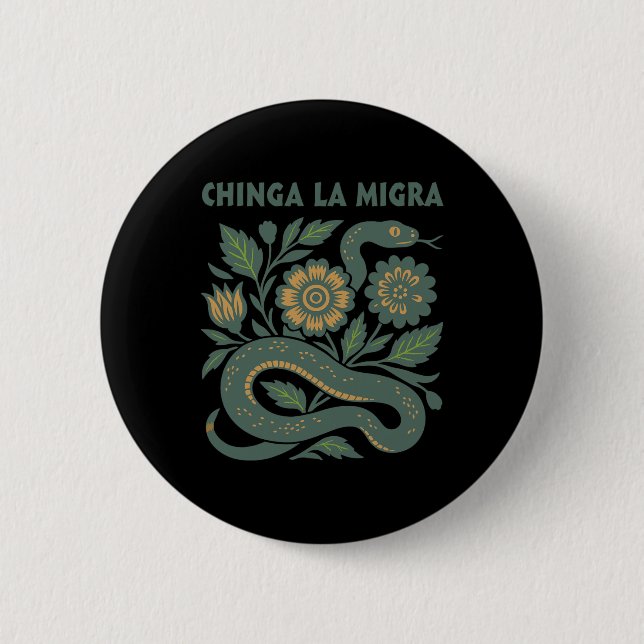 Chinga La Migra Einwanderung Trump 2025  Button (Vorderseite)