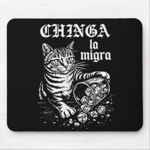 Chinga la migra lustige Katze Meme Männer Frauen Mousepad