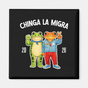 Chinga la migra lustiger Frosch Protest Grafik  Magnet