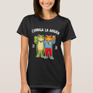 Chinga la migra lustiger Frosch Protest Grafik T-Shirt
