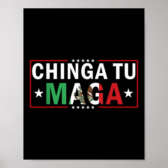 Chinga Tu Mexico Flaggendesign Poster (Vorne)