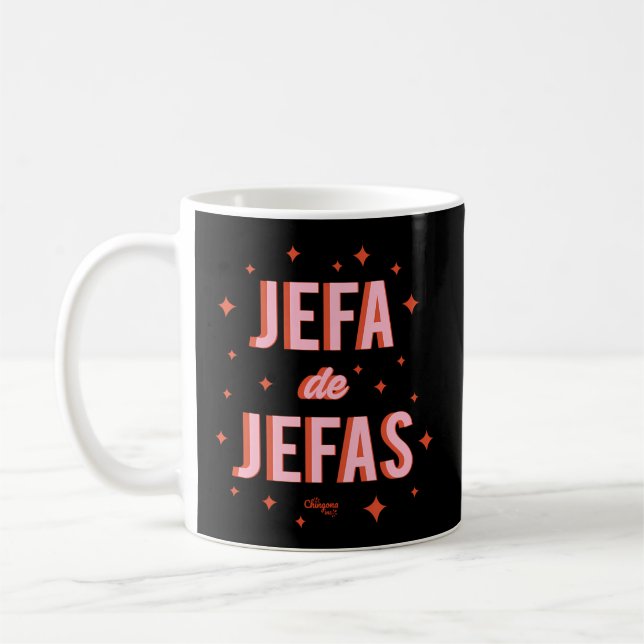 Chingona Inc Jefa De Jefas Blue Small Kaffeetasse (Links)