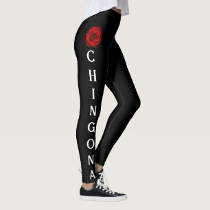 Chingona Leggings mit Rose
