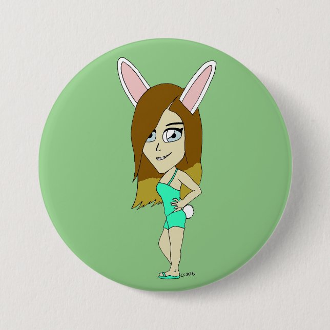 Chini Bunny Girl Button (Vorderseite)