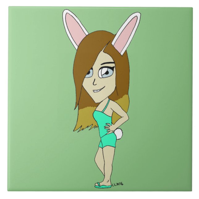 Chini Bunny Girl Fliese (Vorderseite)