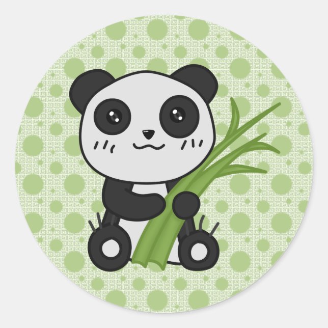 Chino The Panda Runder Aufkleber (Vorderseite)
