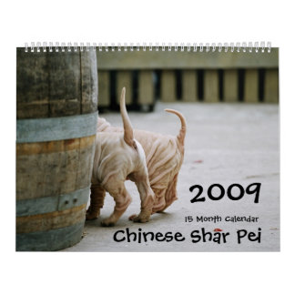 Chinois Shar Pei calendrier de 15 mois