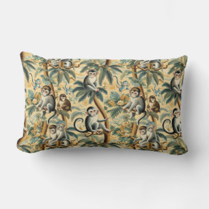 Chinoiserie Affen und Palmen Lendenkissen