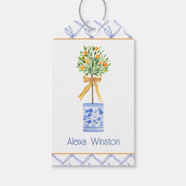 Chinoiserie Al Porto Gedeckter Wasserpark Californ Geschenkanhänger (Vorderseite)