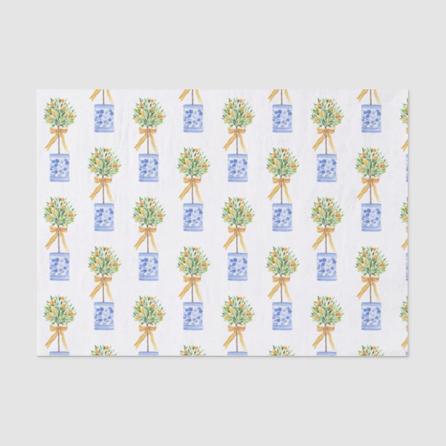 Chinoiserie Al Porto Gedeckter Wasserpark Californ Seidenpapier (Vorderseite)