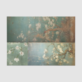Chinoiserie Antike grüne und Apple Blüten 1 Seidenpapier