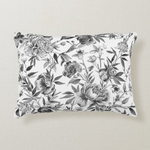 Chinoiserie-Aquarell-Blumen-Botanik-Malerei Dekokissen