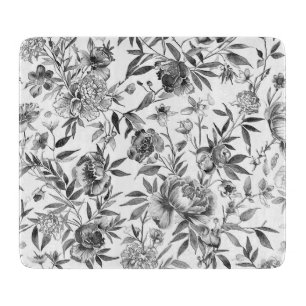 Chinoiserie-Aquarell-Blumen-Botanik-Malerei Schneidebrett