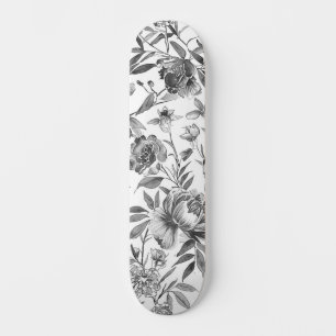 Chinoiserie-Aquarell-Blumen-Botanik-Malerei Skateboard