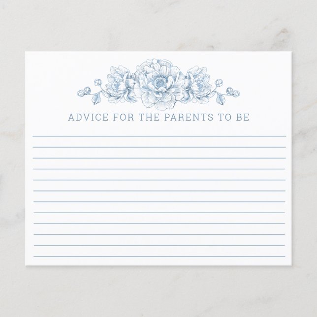 Chinoiserie Baby Showcard - Blue & White (Vorderseite)