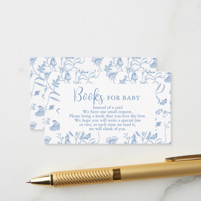 Chinoiserie Baby Shower Books for Baby Begleitkarte (Vorderseite/Rückseite Beispiel)