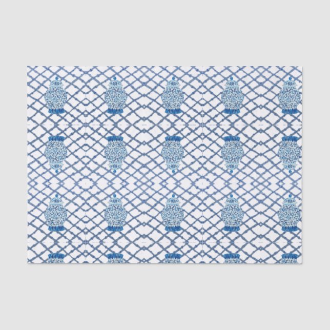 Chinoiserie Bamboo Ginger Jars   Seidenpapier (Vorderseite)