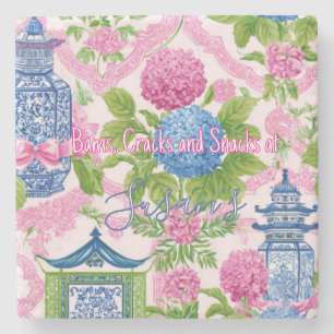Chinoiserie Bams Cracks und Snacks benutzerdefinie Steinuntersetzer