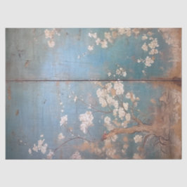 Chinoiserie Beängstigender Aquamariner blauer Hint Seidenpapier
