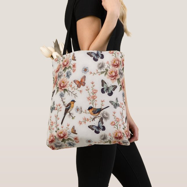 Chinoiserie Bird and Butterfly Harmonie Tasche (Von Nahem)