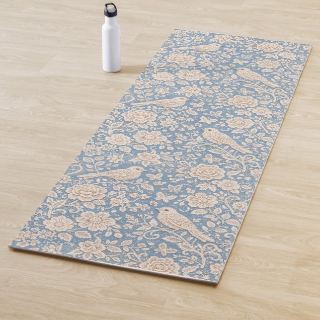 Chinoiserie Bird and Flower Seamless Pattern Yogamatte (Beispiel)