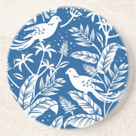 Chinoiserie Bird Blauen & Weiß Getränkeuntersetzer