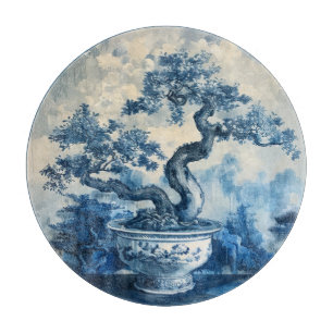 Chinoiserie Blau und Weiß Porzellan Design Schneidebrett