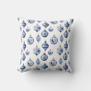Chinoiserie Blau und Weiß Weihnachtsschmuck Kissen
