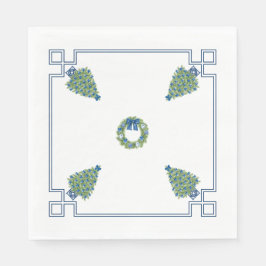 Chinoiserie Blau und weiße Weihnachten Serviette