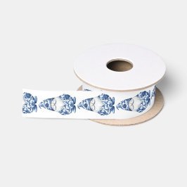 Chinoiserie Blau/Weiß Niedliches Genom Satinband